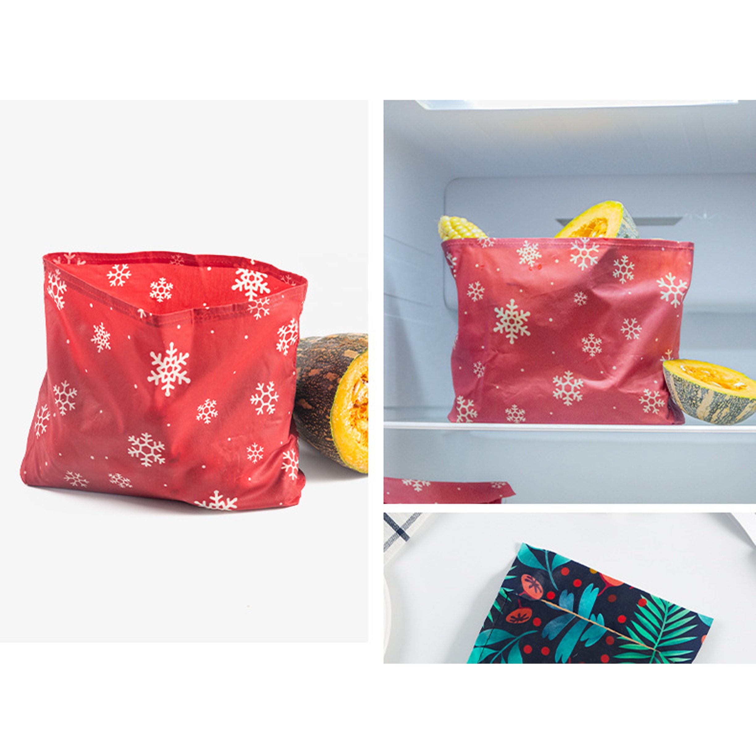Waterproof Bag Beeswax Food Wrap Bag Organic Wax Wrap Reusable Storage Bags Food Grade Beeswax Fresh-keeping Cloth for Food