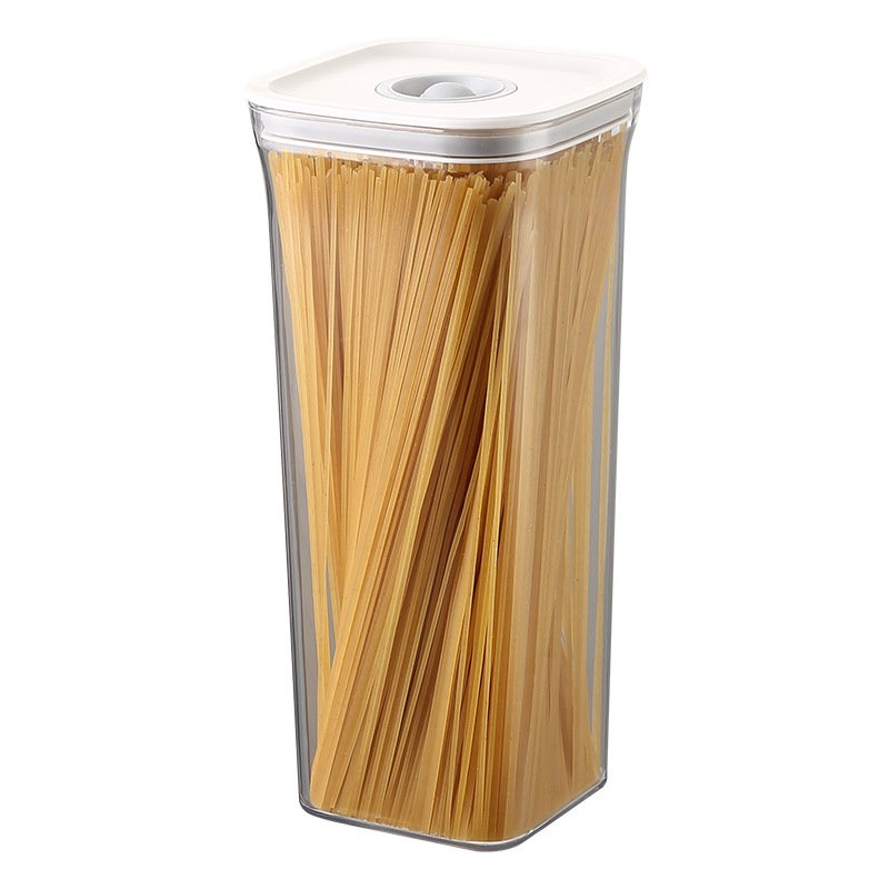 High Quality Hot Sale Cereal Storage Box Square PET Press Type Simple Air Vacuum Sealed Kitchen Noodle Box