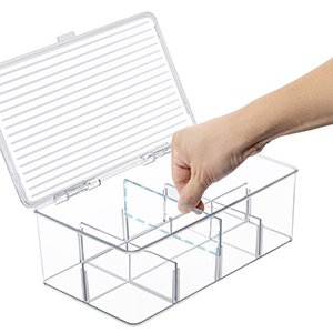 Pantry Plastic Stackable Tea Bag Organizer Storage Bin Box with Lid For Fridge Kitchen