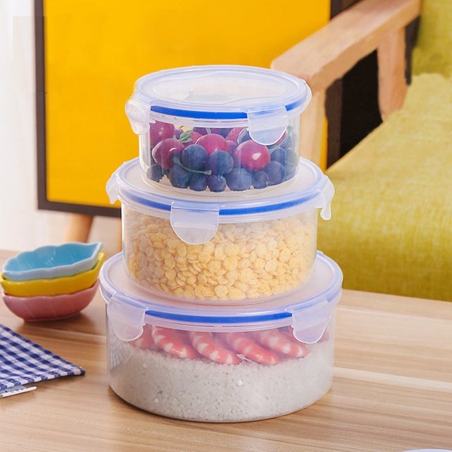 4-7pcs/Set Fridge Food Container Storage Box with Snap Lock Lids for Pantry Food Storage Containers