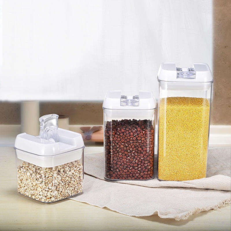 Factory 6 Piece Plastic Air Tight Food Storage Container Box Set Of Safe Canister Spice Airtight Accessory With Lid For Kitchen