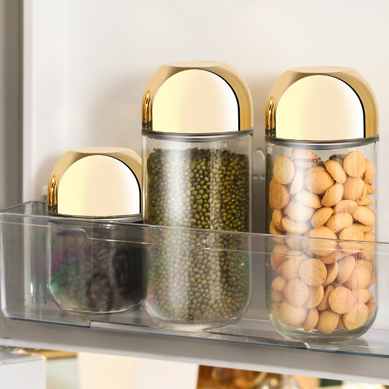 Spice Food Storage Container Box Set Kitchen Accessories Pantry Organization Storage Bins Plastic Kitchen Glass CLASSIC Square