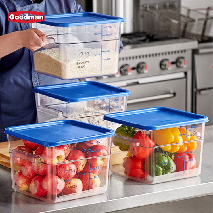 Heavy duty polycarbonate plastic ingredient bin PC food storage container with lid