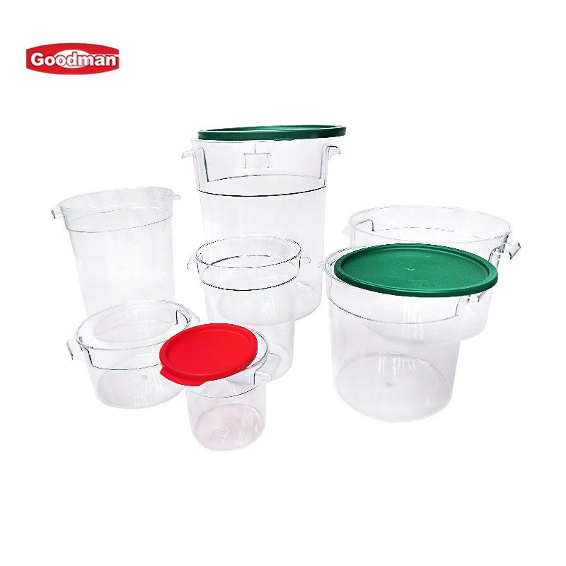 Heavy duty polycarbonate plastic ingredient bin PC food storage container with lid