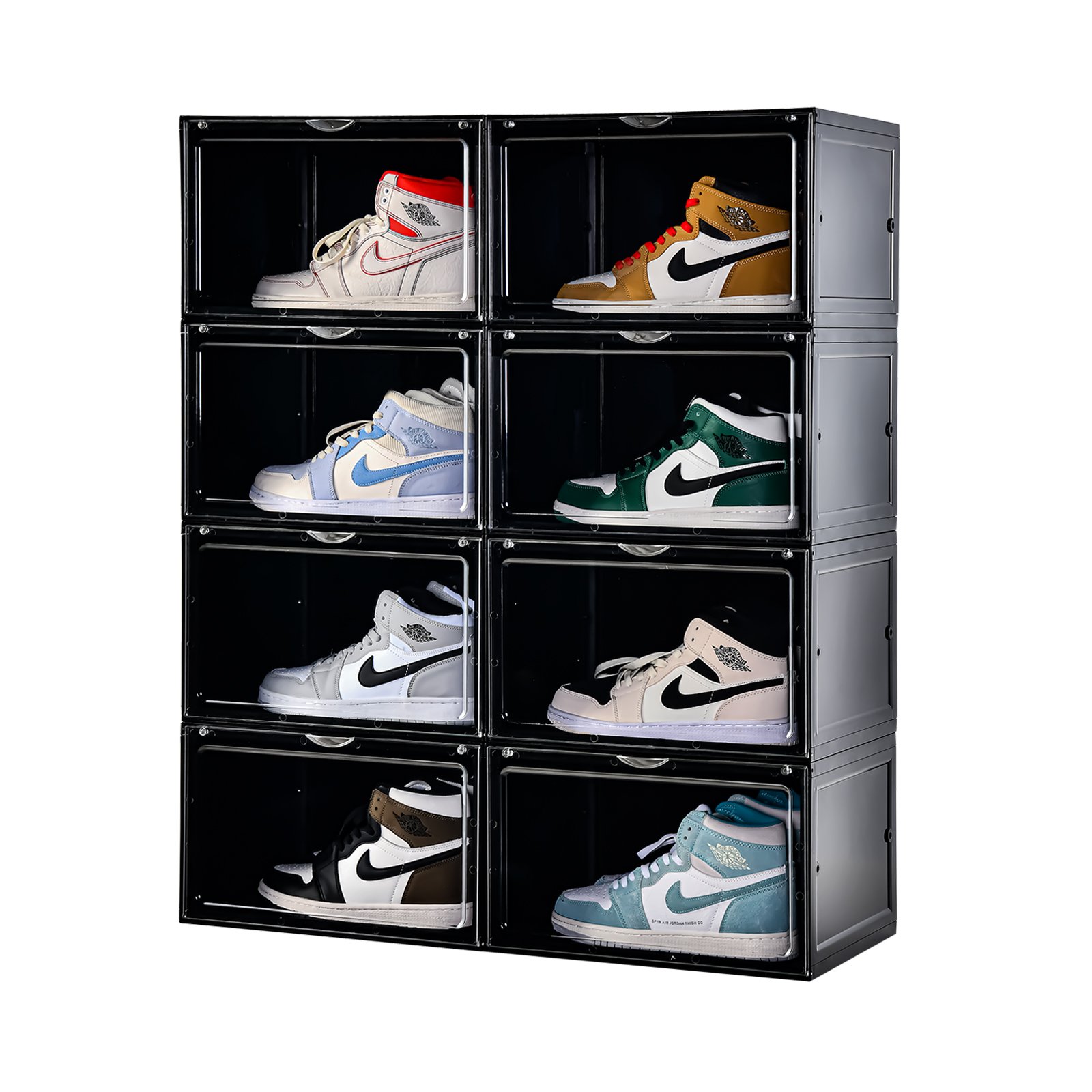 5688 Products China wholesale shoes storage box plastic acrylic mini clear black folding shoe box magnetic