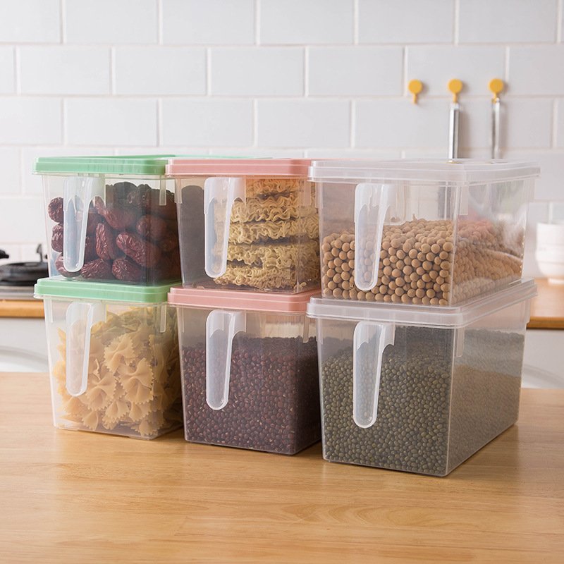 Rectangular Transparent Storage Box with Sealed Lid for Food Storage & Container