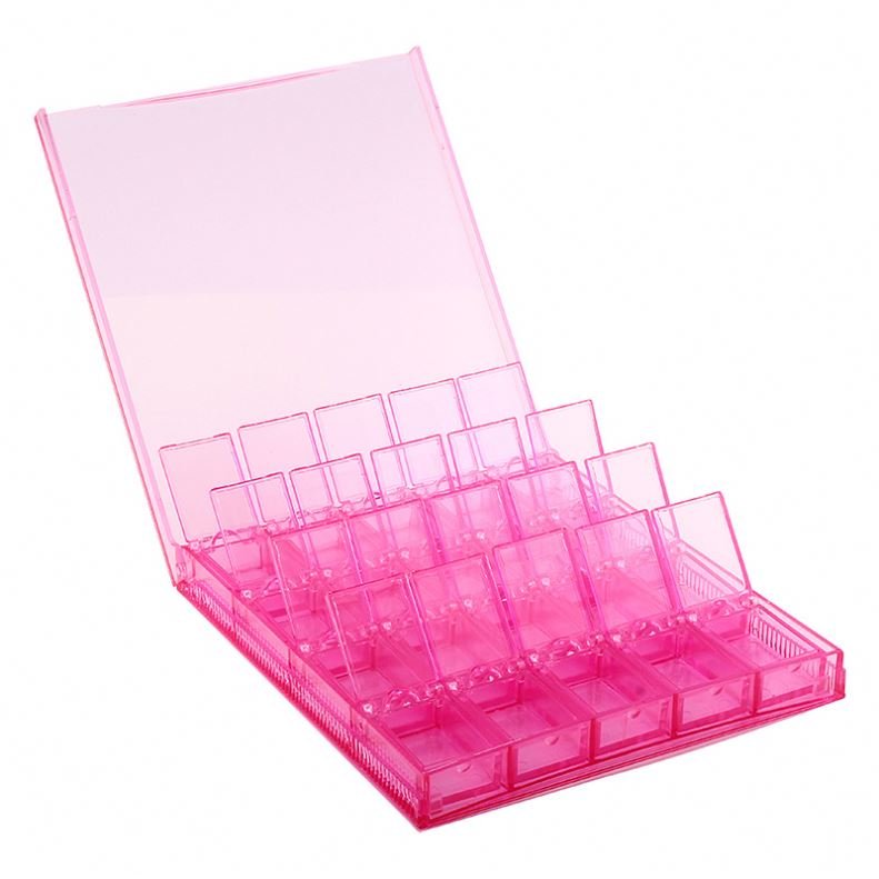 20 Slots Clear Plastic Nail Artnail storage box Organizer Holder Empty Plastic Storage Case