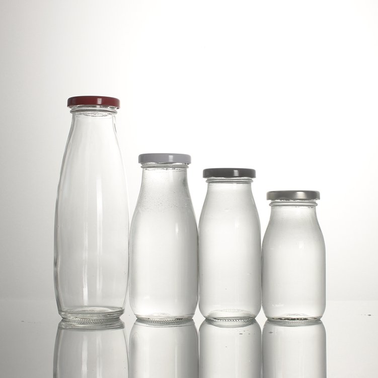 Wholesale stocked 200ml 300ml 500ml clear glass food milk tea pudding storage mason jar with aluminum cap