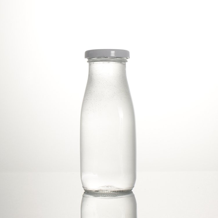Wholesale stocked 200ml 300ml 500ml clear glass food milk tea pudding storage mason jar with aluminum cap