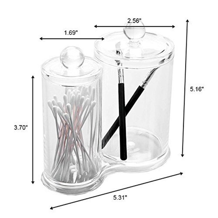 Cylindrical cotton swab storage box transparent set makeup cotton storage bucket dust proof toilet storage