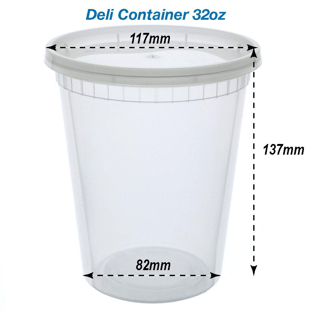 32oz Factory Microwave Disposable Noodle Deli Container Plastic Takeaway Hot Soup Container With Lids