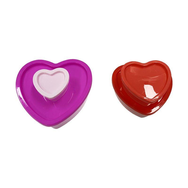 4 Pack Multi-Color Heart Shape Stackable Space-Save Design Plastic Storage Bowls BPA Free Food Storage Containers with Lids