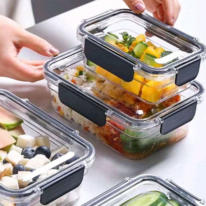 Refrigerator Fruits And Vegetables Fresh-Keeping Storage Box With Seal Lid Bpa Free Kids Bento Lunch Box
