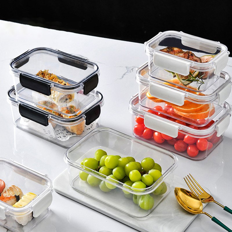Refrigerator Fruits And Vegetables Fresh-Keeping Storage Box With Seal Lid Bpa Free Kids Bento Lunch Box