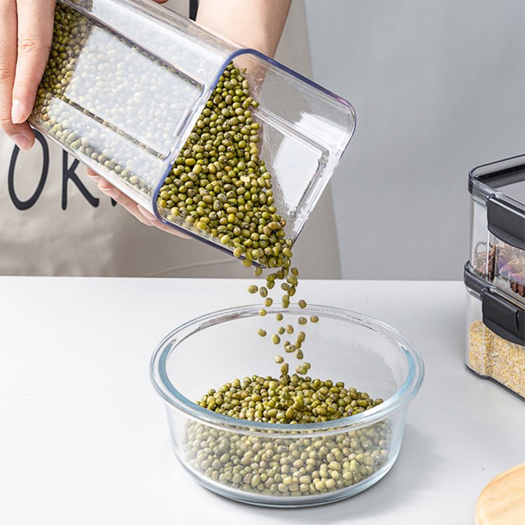 Amaz Best Seller Different Capacity Plastic Sealed Cans Kitchen Storage Box Transparent Food Container