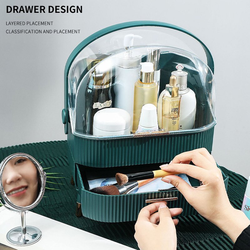 Acrylic Big Plastic Desktop Makeup Drawer And Jewelry Clear Dustproof Makeup Cosmetic Organizer Organiser Storage Box