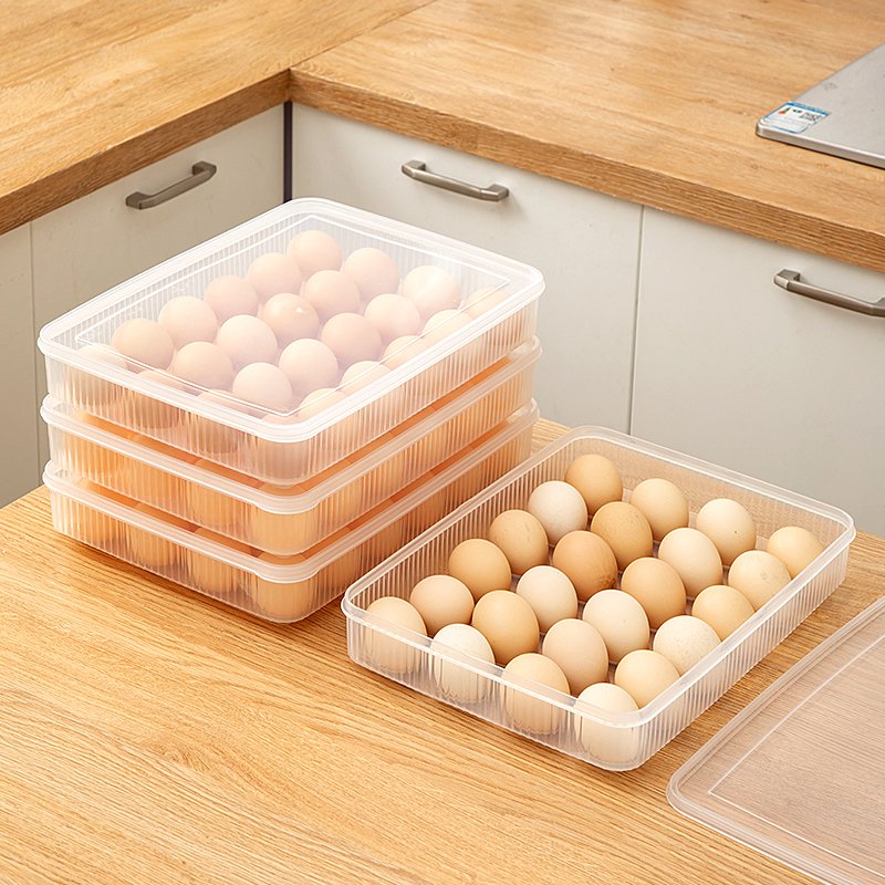 Hot selling transparent 24 grid egg preservation box, refrigerator storage box, sealed and dustproof