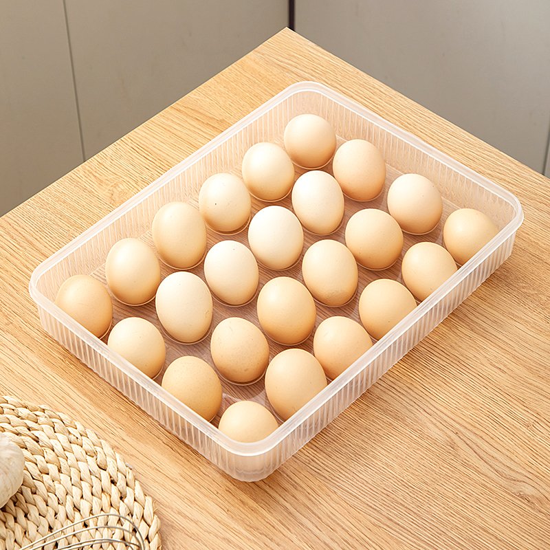 Hot selling transparent 24 grid egg preservation box, refrigerator storage box, sealed and dustproof