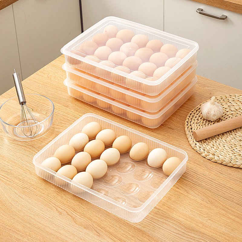 Hot selling transparent 24 grid egg preservation box, refrigerator storage box, sealed and dustproof