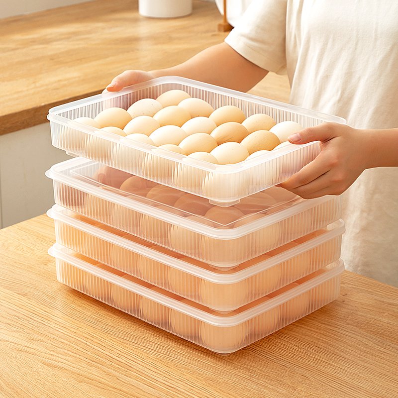 Hot selling transparent 24 grid egg preservation box, refrigerator storage box, sealed and dustproof