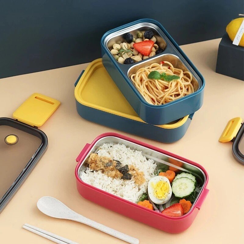 Low Price Portable Stainless Steel Bento Insulated Thermos Stack Lunch Box Food Box For School