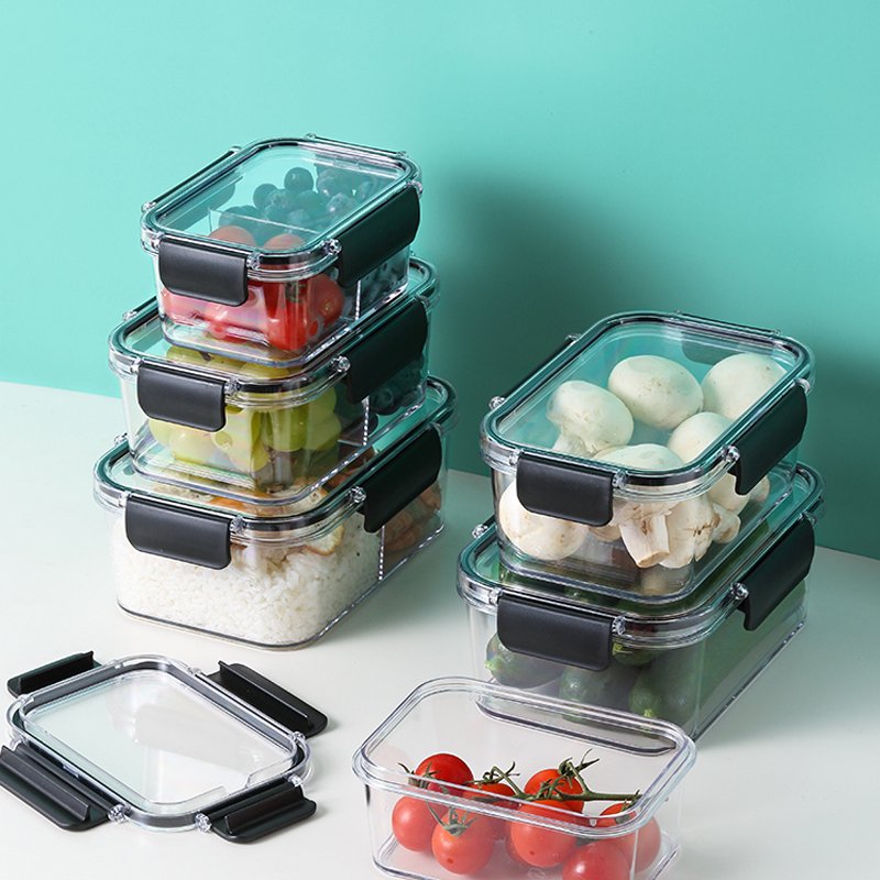 GREENSIDE Leakproof Airtight PP and PET Fridge Organizer Plastic clear Food Storage & Container