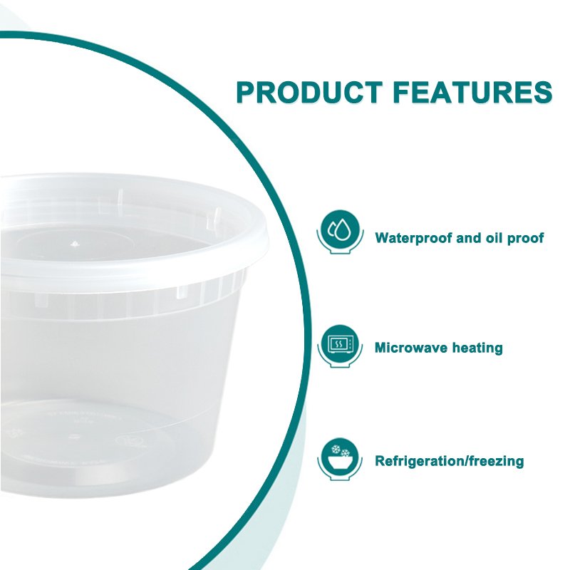 16/24oz Manufacturer Microwave Soup Noodles Clear Food Deli Plastic Container Disposable Leakproof Food Storage Containers Bowl