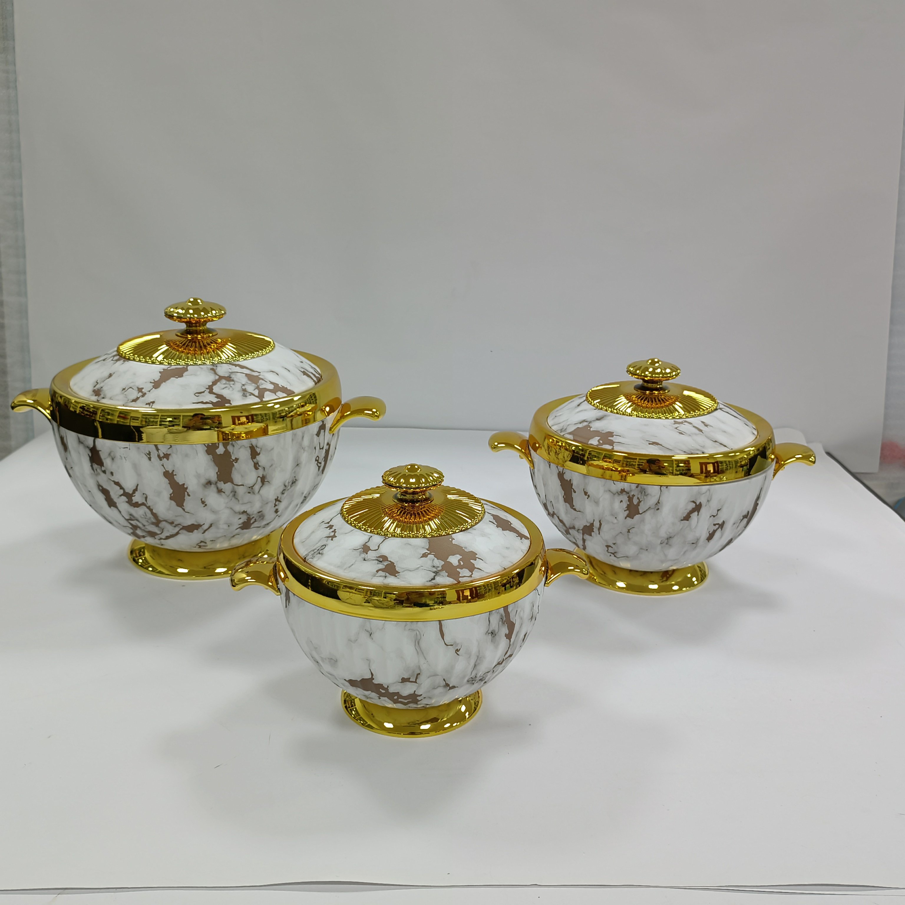 Different colors Colorful Stainless Steel luxury food warmer set 1.2L+1.8L+3.2L 4 sets/carton thermal food jars