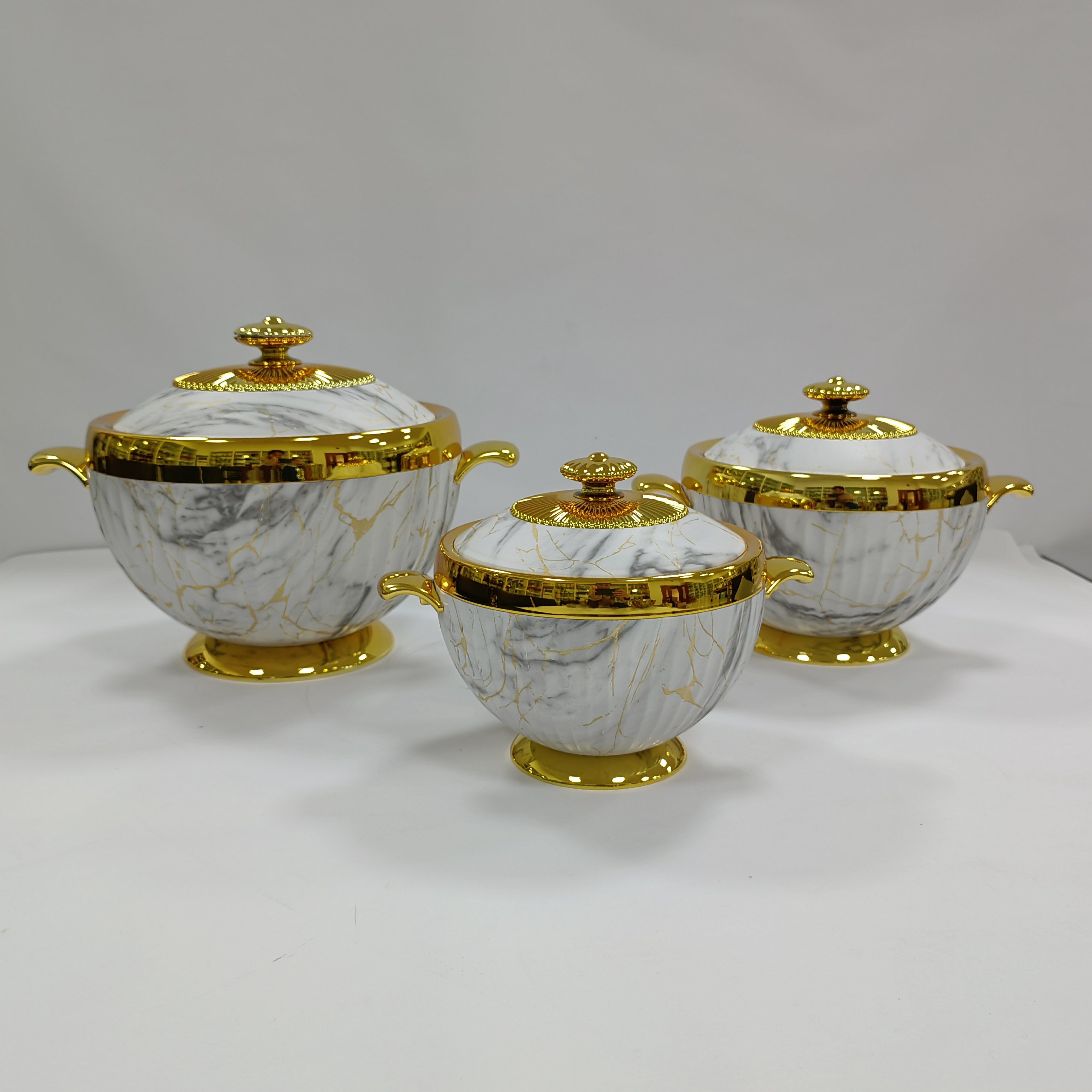 Different colors Colorful Stainless Steel luxury food warmer set 1.2L+1.8L+3.2L 4 sets/carton thermal food jars