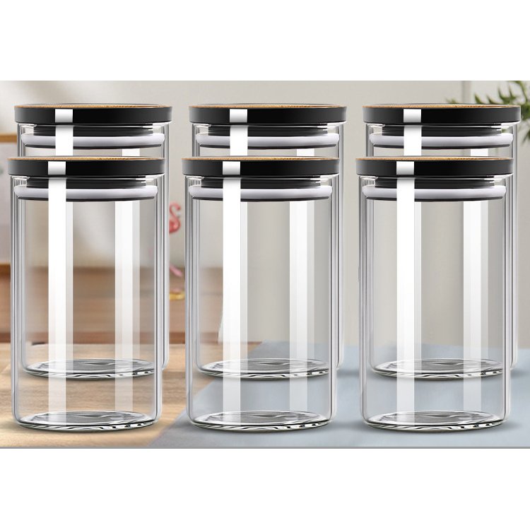 1200ml Large Glass Kitchen Food Storage Airtight Vacuum Jars Bottle Canister with lid