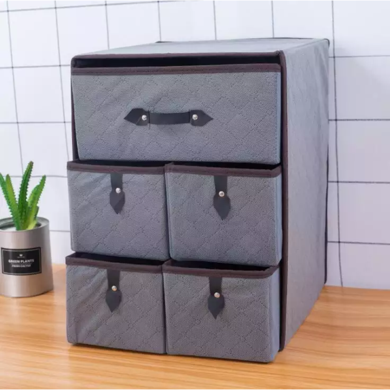 Three-layer folding drawer storage box thickened non-woven clothing children's toys storage foldable storage box