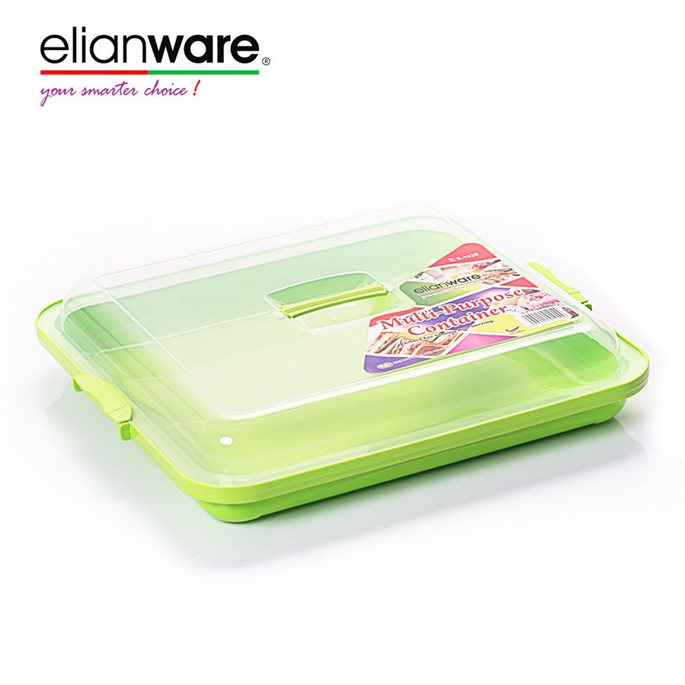 Elianware Portable Multipurpose Food Keeper/Plastic Food Tray with Lid and Side Clip Lock Handle