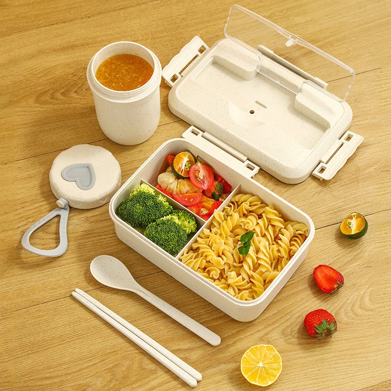 Eco Friendly 1200ml Cute Food Container Bento Box For Girls Boys Children School Mini Snack Sandwich Lunch Box Set With Cup