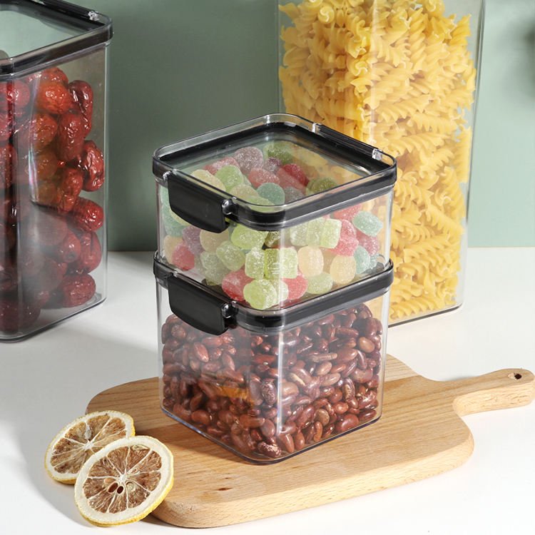 4 Pack Large Plastic Sealed Cans Air Tight Dry 24 PCS Food Storage Container Organizer Box PP Kitchen Food Containers For Sugar