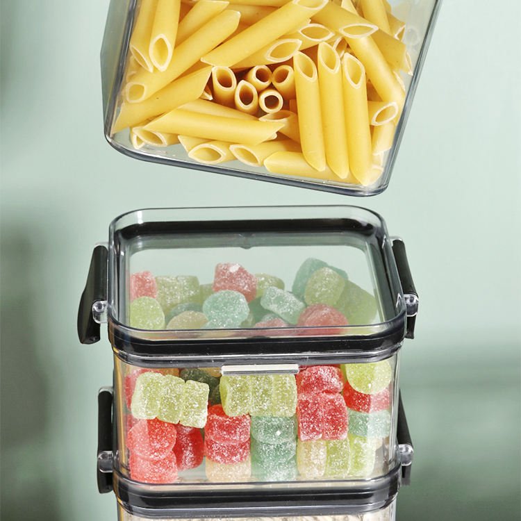 4 Pack Large Plastic Sealed Cans Air Tight Dry 24 PCS Food Storage Container Organizer Box PP Kitchen Food Containers For Sugar