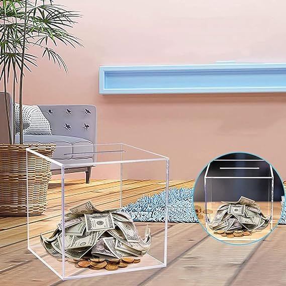 Piggy Bank Coin Storage Box Piggy Bank With Transparent Acrylic That Cannot Be Opened Money Bank Savings Coin Jar