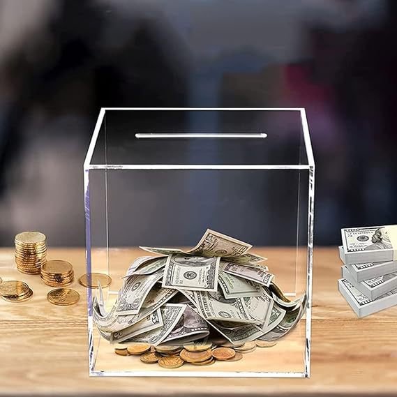 Piggy Bank Coin Storage Box Piggy Bank With Transparent Acrylic That Cannot Be Opened Money Bank Savings Coin Jar