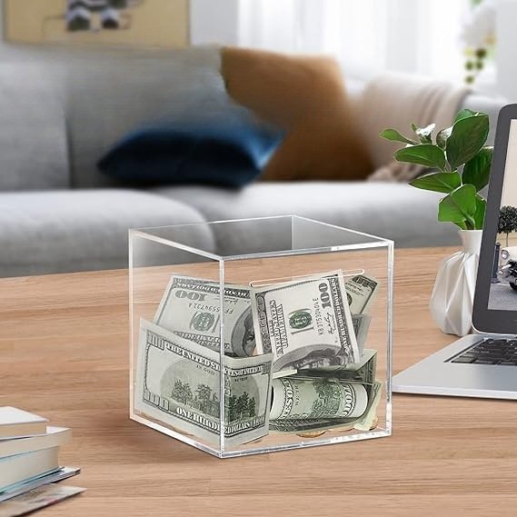 Piggy Bank Coin Storage Box Piggy Bank With Transparent Acrylic That Cannot Be Opened Money Bank Savings Coin Jar