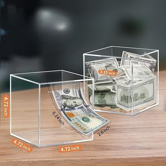 Piggy Bank Coin Storage Box Piggy Bank With Transparent Acrylic That Cannot Be Opened Money Bank Savings Coin Jar