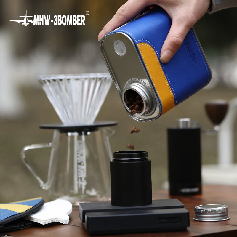 MHW-3BOMBER Outdoor Camping Portable Kitchen Storage Bomber Coffee Bean Sealed Can and Hand Brewed Coffee Filter Paper Bag