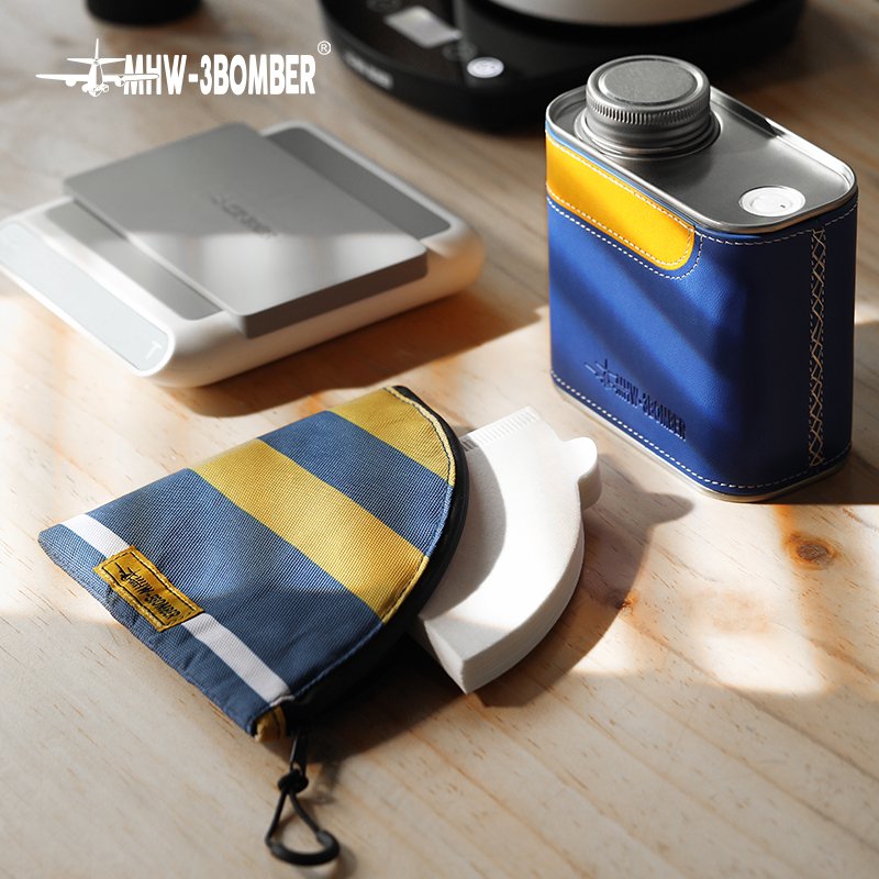 MHW-3BOMBER Outdoor Camping Portable Kitchen Storage Bomber Coffee Bean Sealed Can and Hand Brewed Coffee Filter Paper Bag