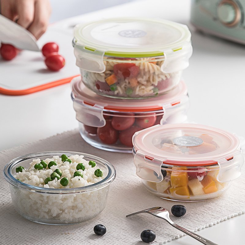 Glass Lunch Box - Leak-Proof Bento-Style Food Container with Airtight Lid and Divided Capacity for Meal Preppin