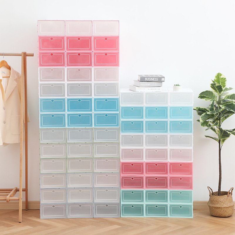 Wholesale Stackable Clear Transparent Shoe Box Hot Selling Custom Plastic Shoe Organizer Box For Sneakers