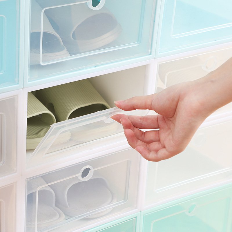 Wholesale Stackable Clear Transparent Shoe Box Hot Selling Custom Plastic Shoe Organizer Box For Sneakers