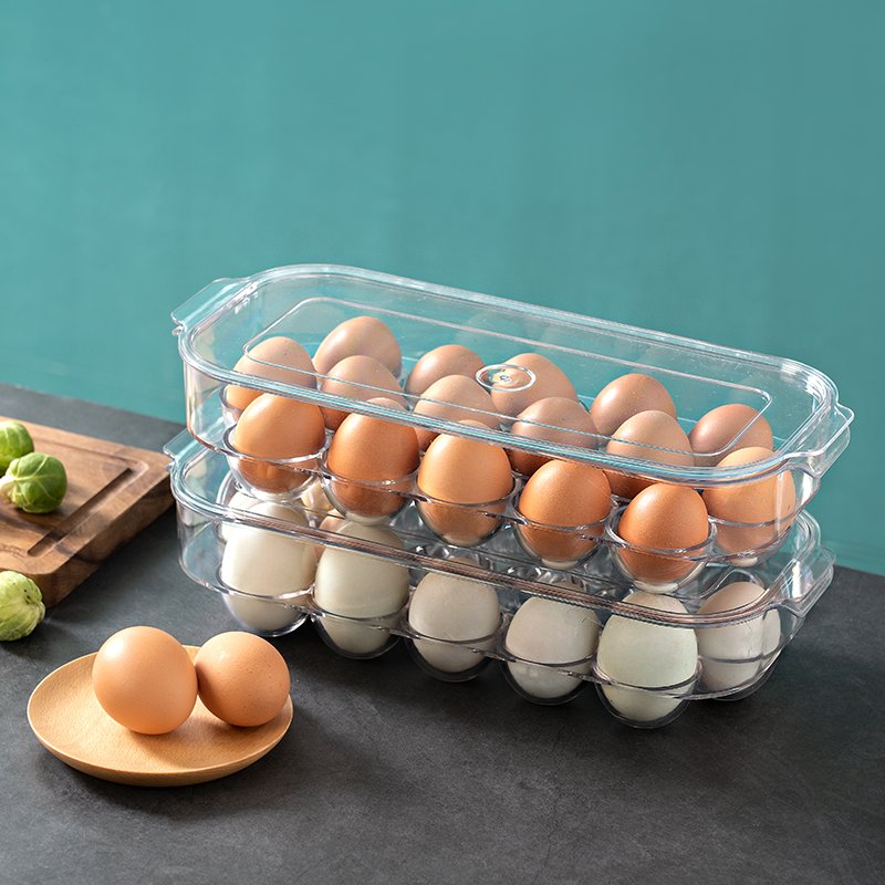 16 pcs kitchen refrigerator clear plastic egg storage box