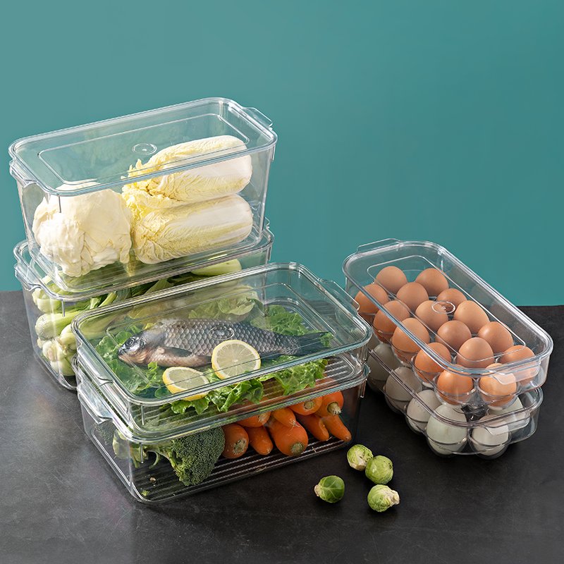 16 pcs kitchen refrigerator clear plastic egg storage box