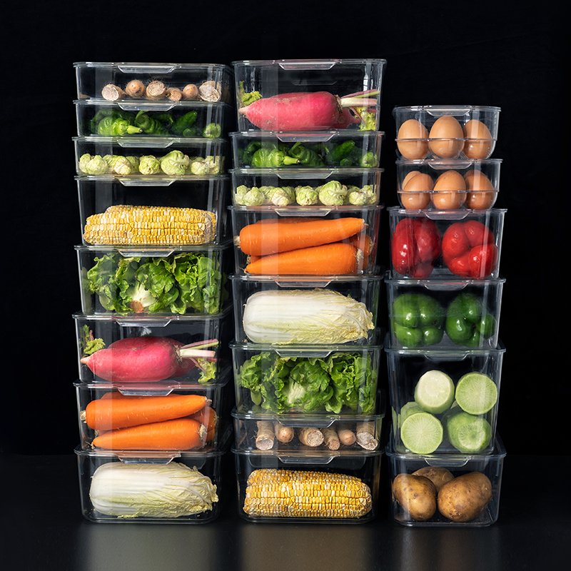 16 pcs kitchen refrigerator clear plastic egg storage box