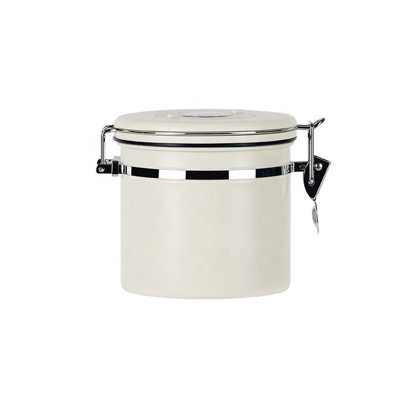 Nibu Hot Co2 Valve Sealing Can Airtight Jars Coffee Container Metal Food Storage Coffee Canister