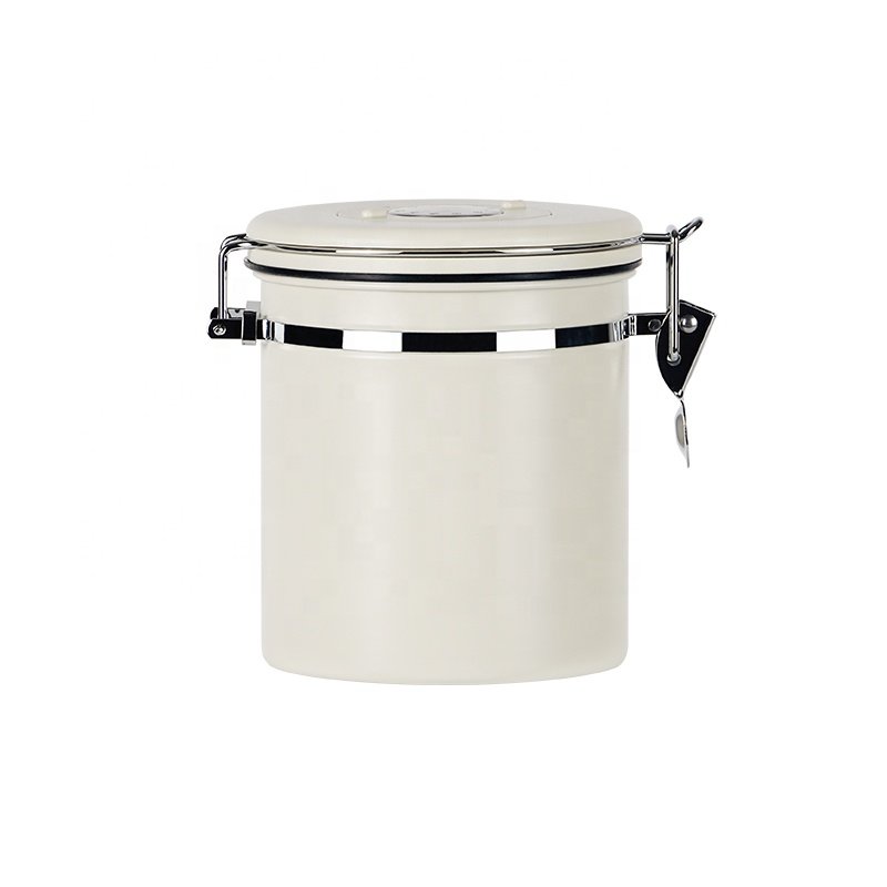 Nibu Hot Co2 Valve Sealing Can Airtight Jars Coffee Container Metal Food Storage Coffee Canister