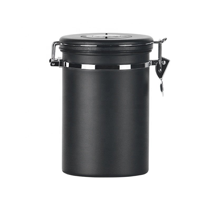 Nibu Hot Co2 Valve Sealing Can Airtight Jars Coffee Container Metal Food Storage Coffee Canister